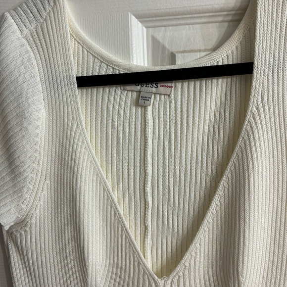 Guess White Ribbed Midi Dress - Picture 6 of 7